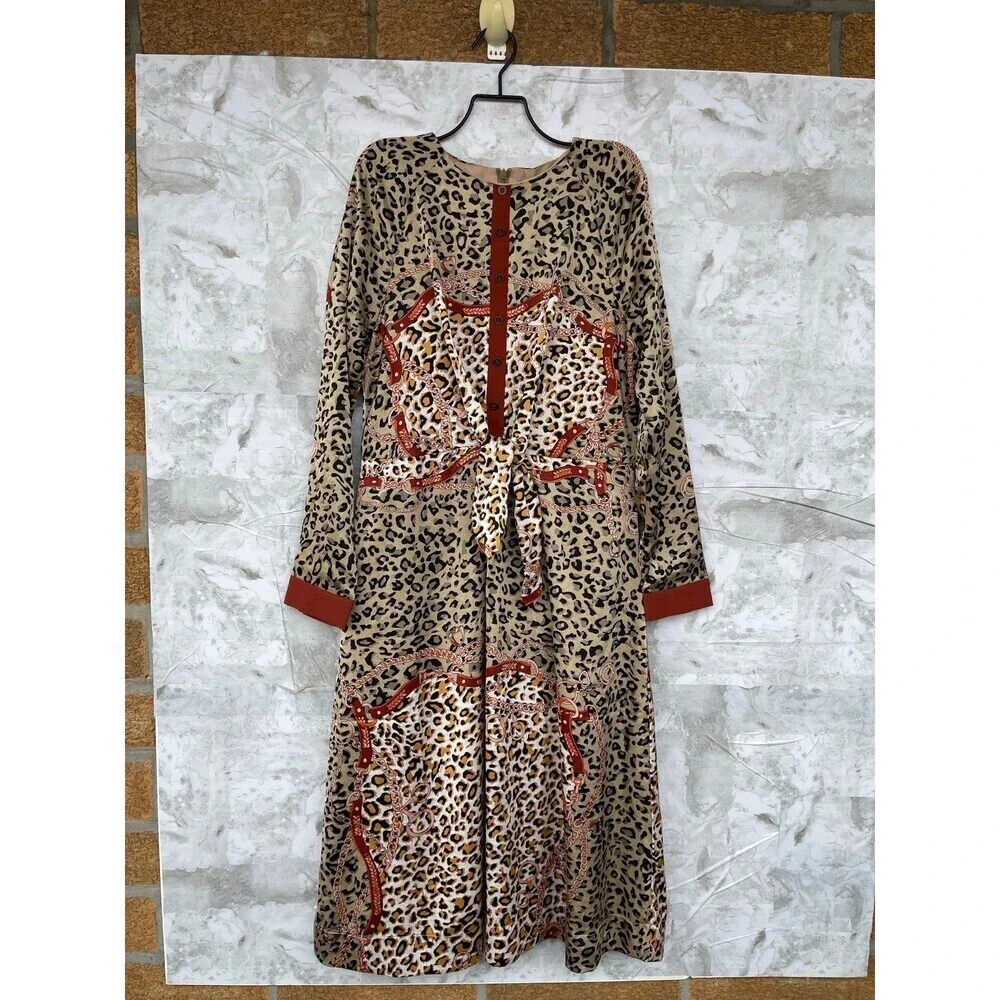 Sara Navon Scarf Print Chain Dress - Dark Academia Vibe size small